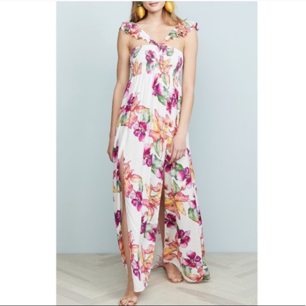 PilyQ Ashlyn Floral Print Cover Up Maxi Dress